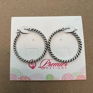Premier Twisted Silver Hoop Earrings